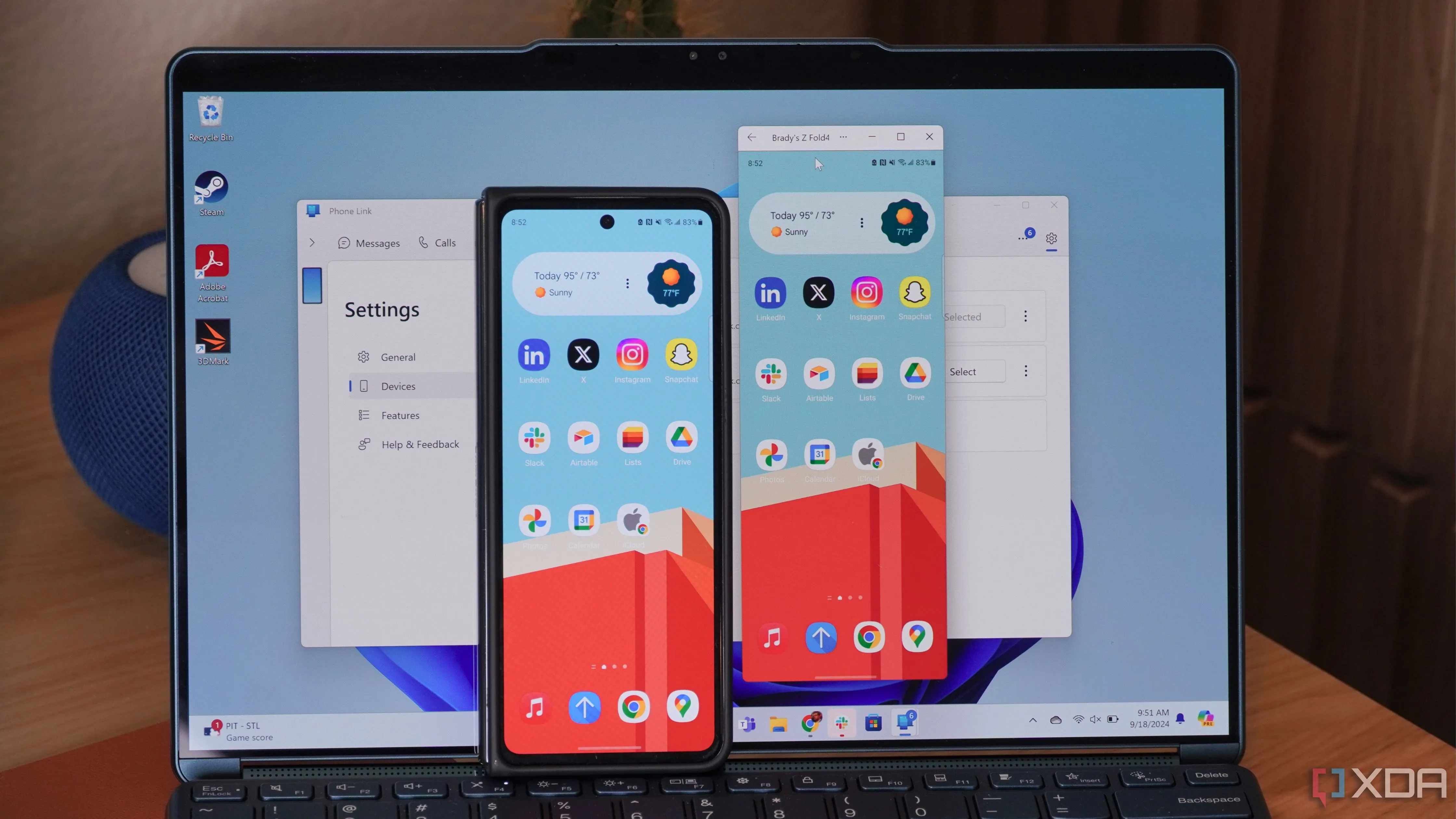 Giao diện ứng dụng Link to Windows trên điện thoại Android hiển thị tính năng phản chiếu màn hình máy tính Windows