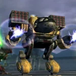 Hai robot khổng lồ MechAssault đang giao chiến ác liệt trong một màn chơi