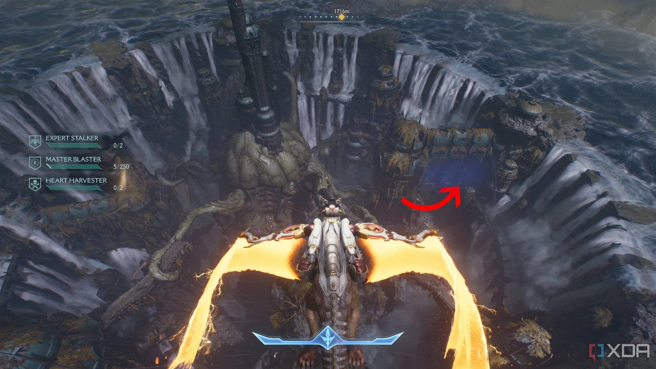 Hành lang màu xanh trong thành phố chìm sau khi nước rút trong Doom The Dark Ages.