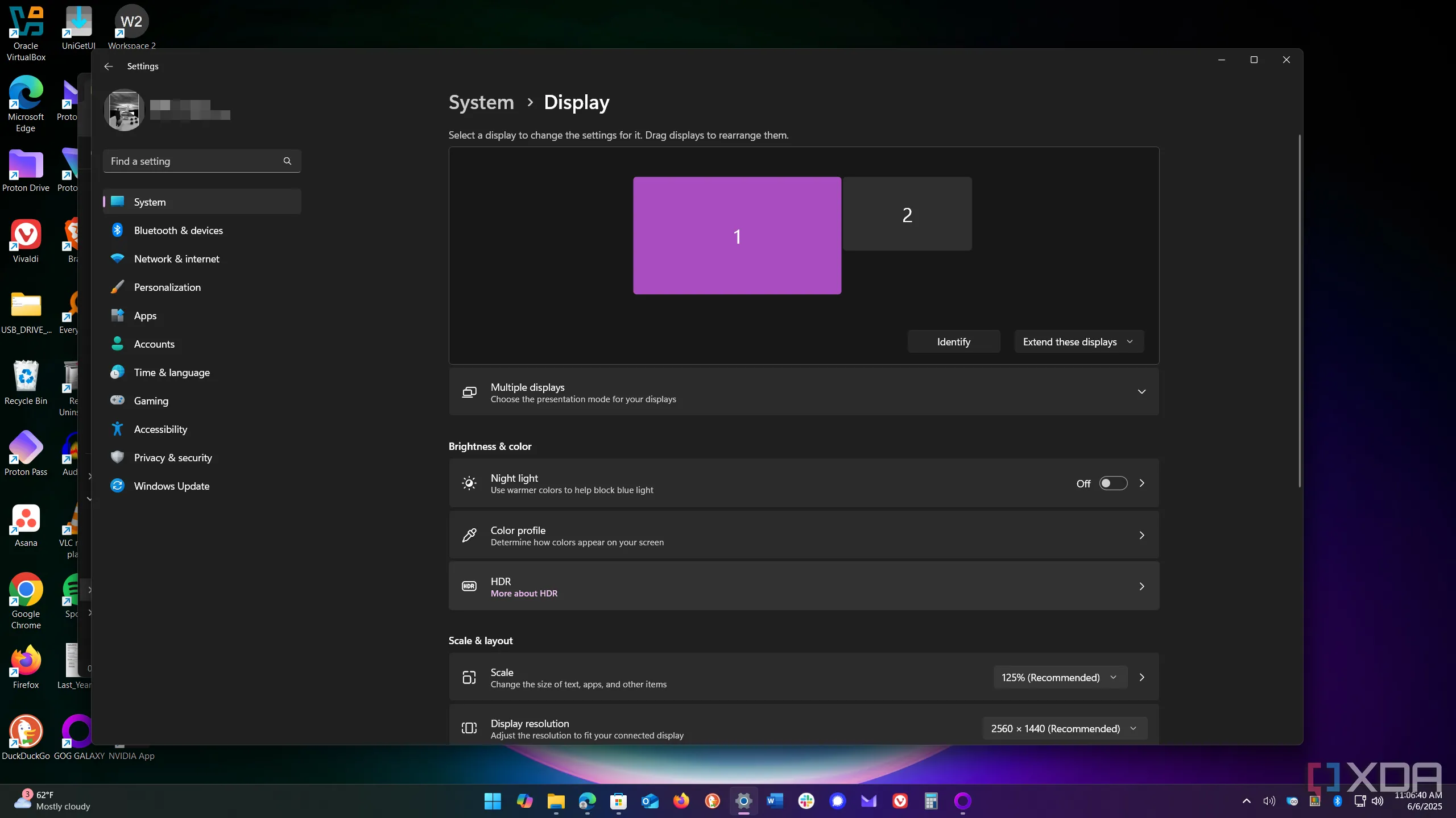 Hiển thị cài đặt HDR trên Windows 11