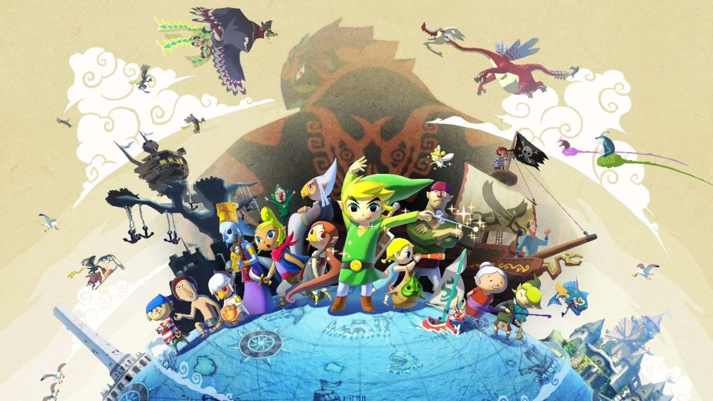 Hình ảnh artwork chính thức của Link và các nhân vật trong The Legend of Zelda: The Wind Waker, tựa game chứng kiến những glitch mới trên Switch 2.