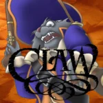 Hình ảnh bìa game Claw huyền thoại với Captain Claw - mèo cướp biển tay cầm kiếm sắc bén.
