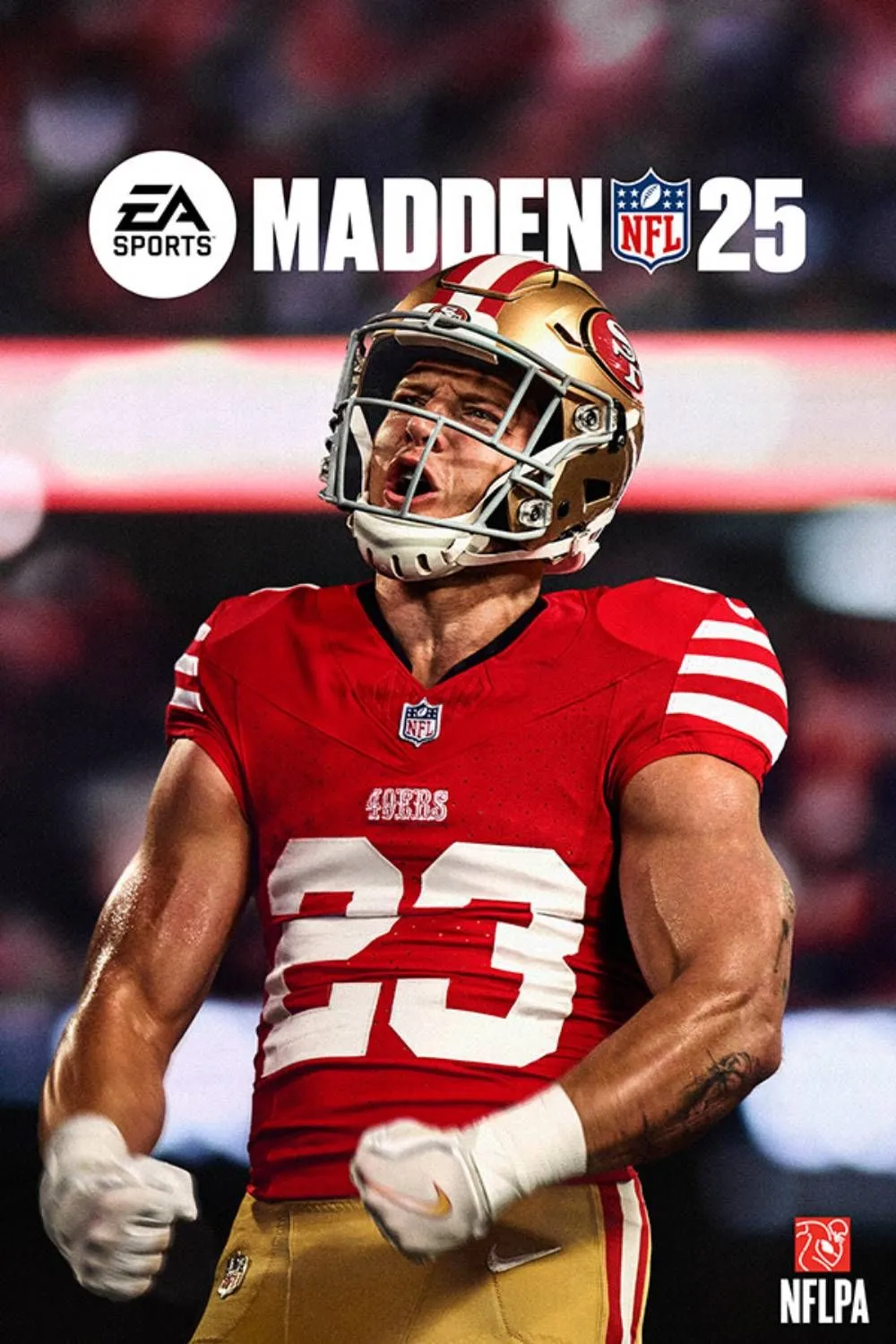 Hình ảnh bìa game Madden NFL 25 với logo và cầu thủ bóng bầu dục, thể hiện trải nghiệm đỉnh cao của game