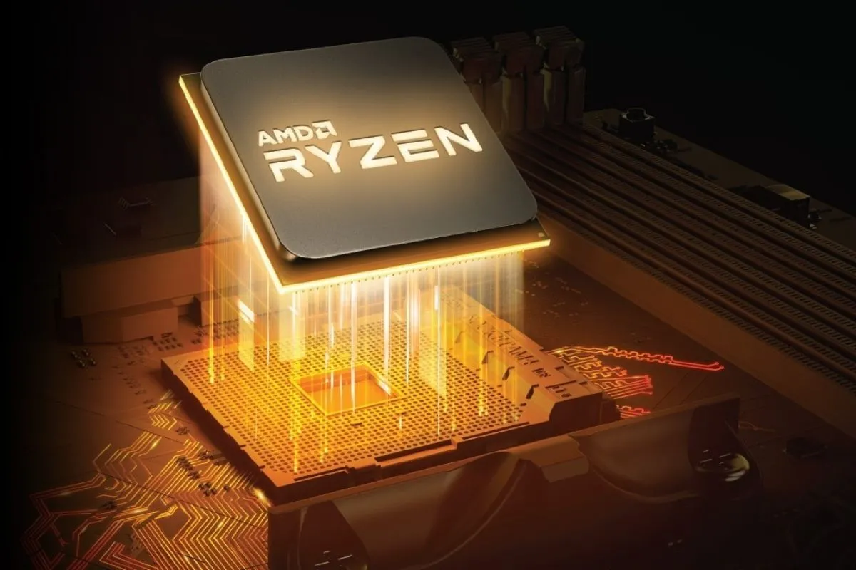 Hình ảnh cận cảnh một bộ xử lý AMD Ryzen