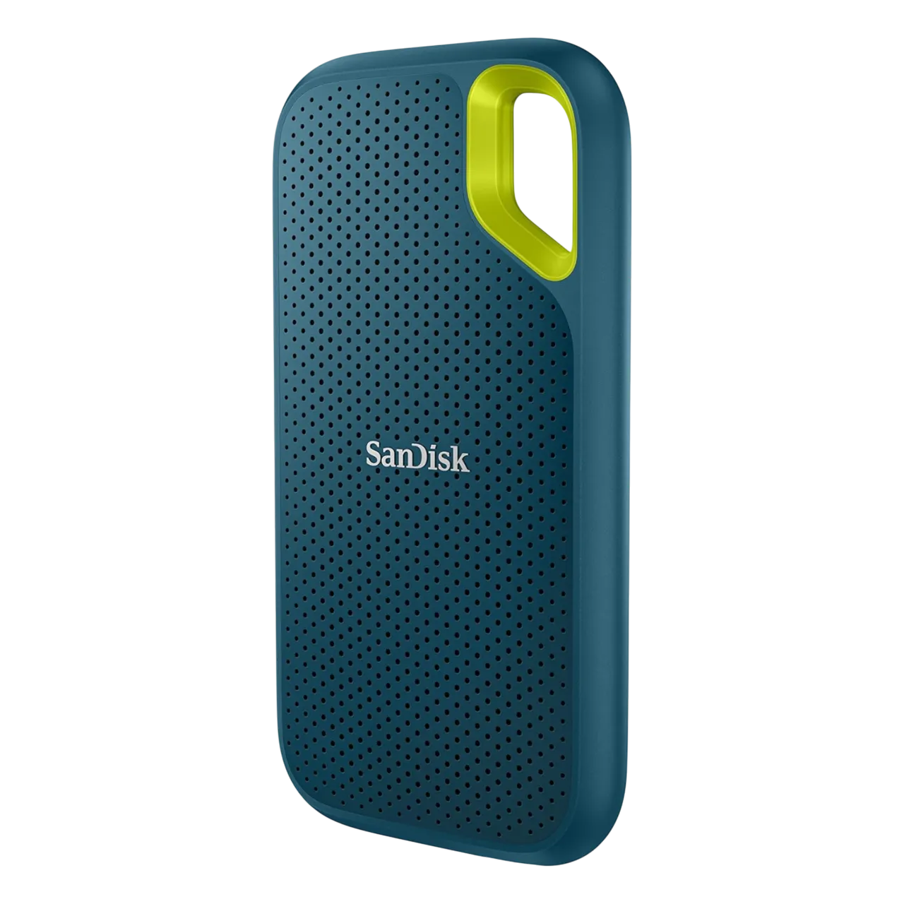 Hình ảnh cận cảnh SanDisk Extreme Portable SSD 4TB với vỏ ngoài bền bỉ