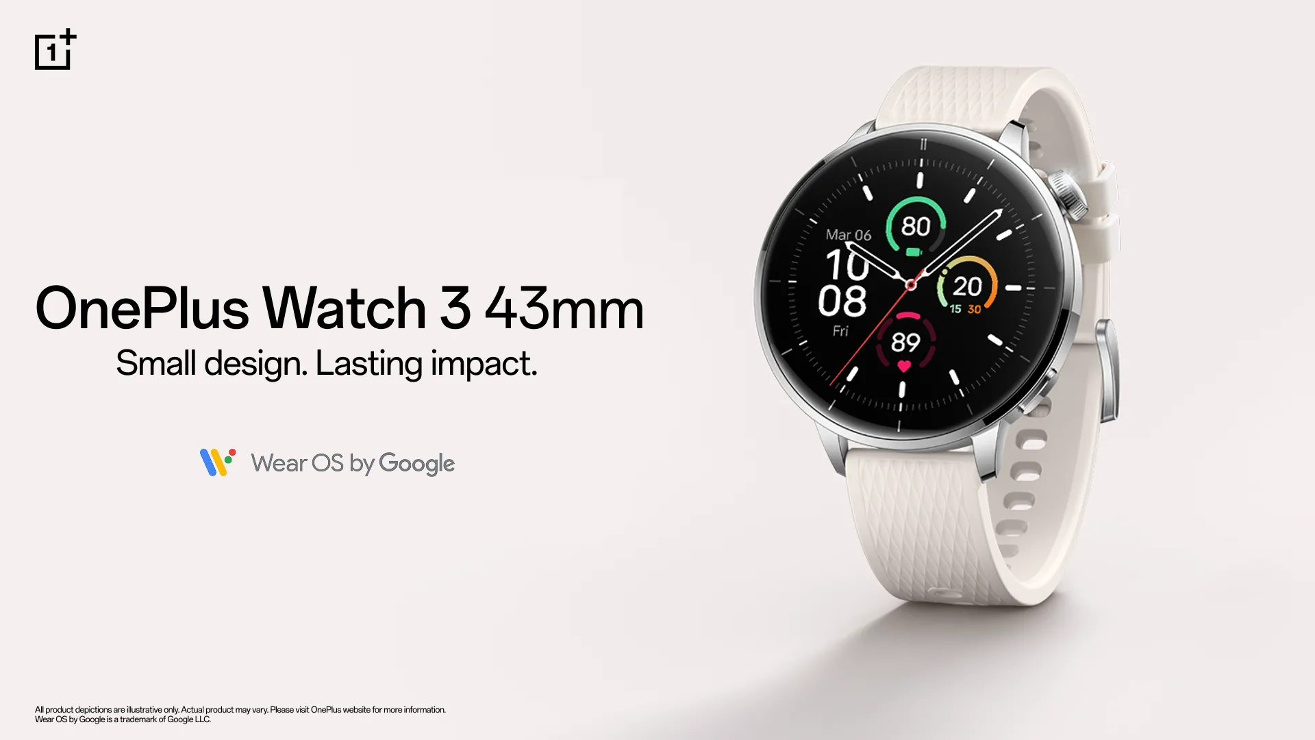 Hình ảnh đồng hồ thông minh OnePlus Watch 3 phiên bản 43mm, được thiết kế tối ưu cho cổ tay nhỏ