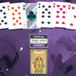 Hình ảnh game Balatro với bộ bài và tông màu tím đặc trưng, một tựa game indie được giảm giá trong Sale Steam Mùa Xuân 2025.