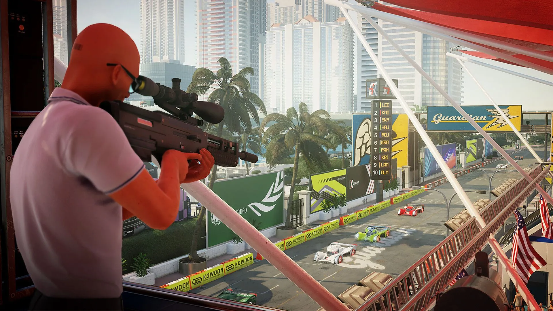 Hình ảnh gameplay HITMAN World of Assassination với góc nhìn cận cảnh nhân vật chính