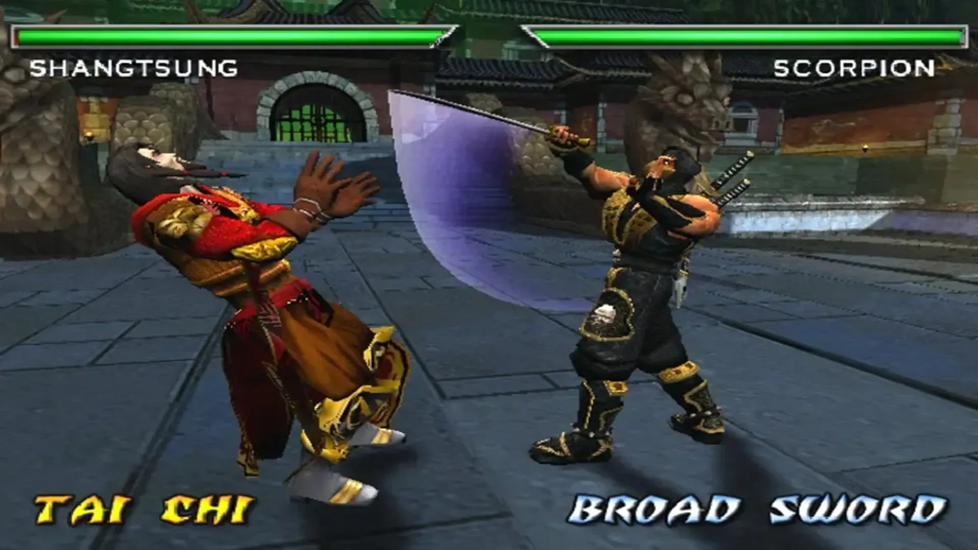 Hình ảnh gameplay Mortal Kombat: Deadly Alliance, đại diện cho kỷ nguyên 3D của dòng game đối kháng.