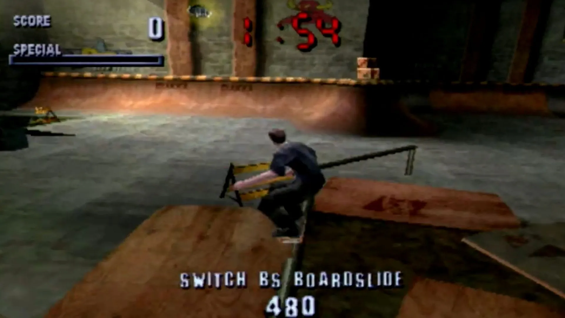 Hình ảnh gameplay sống động của Tony Hawk's Pro Skater, game arcade thể thao trượt ván làm nên tên tuổi Tony Hawk.