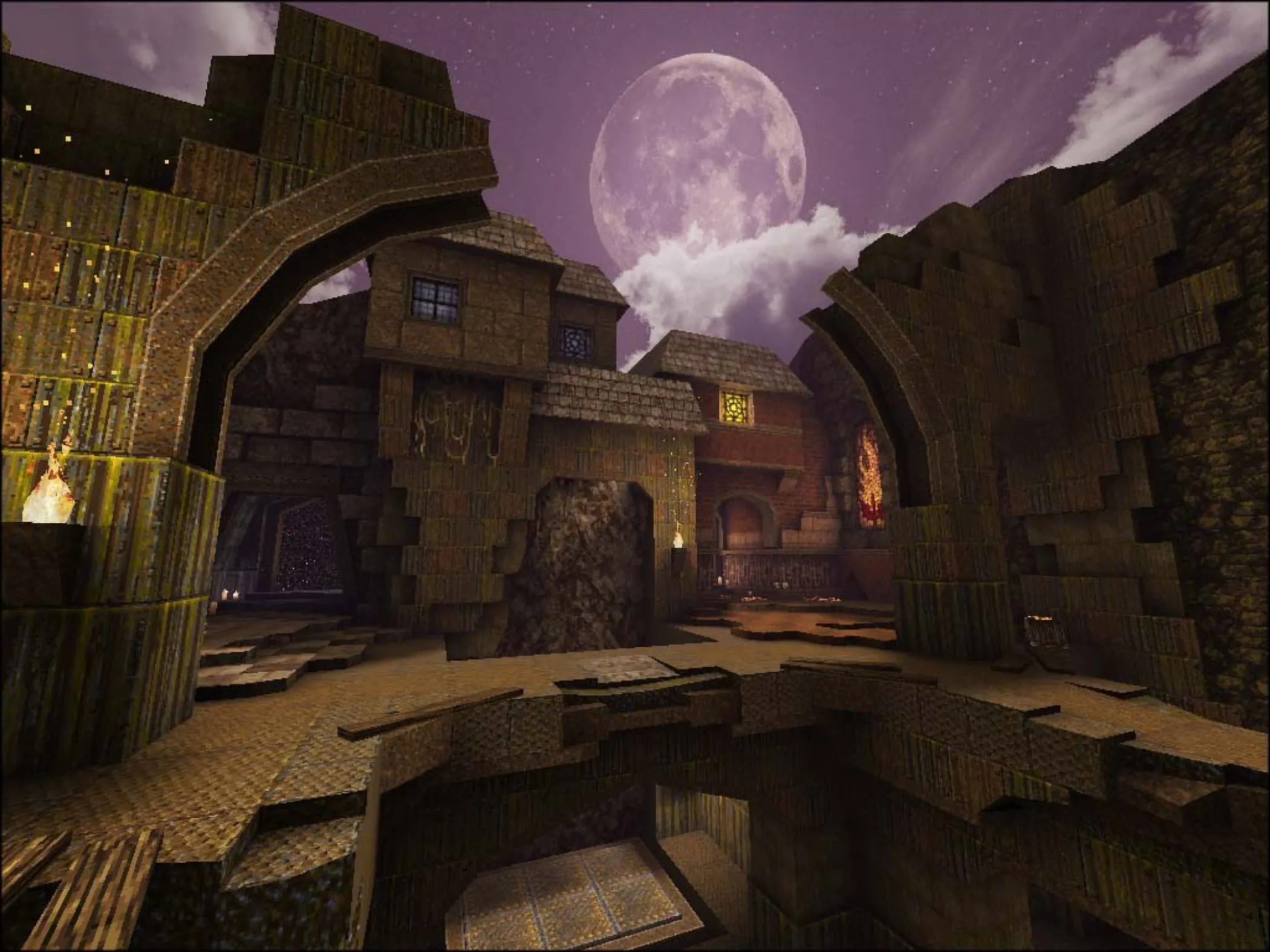 Hình ảnh gameplay từ mod Quake Arcane Dimensions với môi trường và quái vật mới