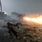 Hình ảnh Helldivers 2 chiến đấu trong màn chơi, minh họa lỗi crash CPU cũ do yêu cầu AVX2