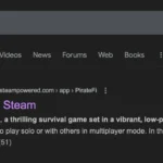 Hình ảnh kết quả tìm kiếm Google cho PirateFi trên Steam sau khi bị gỡ bỏ, thể hiện đường dẫn chính thức nay đã chuyển hướng
