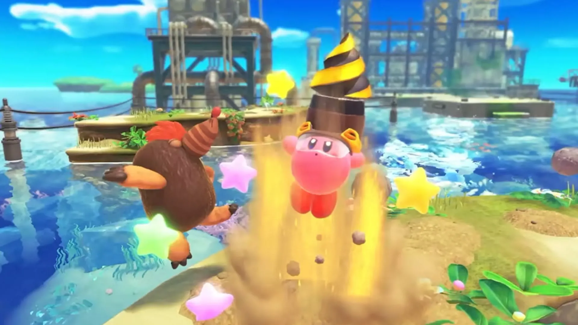 Hình ảnh Kirby and The Forgotten Land trên Nintendo Switch 1, chuẩn bị nhận phiên bản Switch 2 Edition.