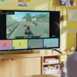 Hình ảnh minh họa người chơi trải nghiệm game và tính năng GameChat trên Nintendo Switch 2