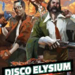 Hình ảnh một cảnh trong game Disco Elysium với nhân vật chính và giao diện đối thoại phức tạp