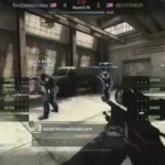 Hình ảnh một trận đấu Counter-Strike chuyên nghiệp của iBUYPOWER bị cáo buộc dàn xếp tỉ số, với các game thủ đang tập trung thi đấu trên màn hình.