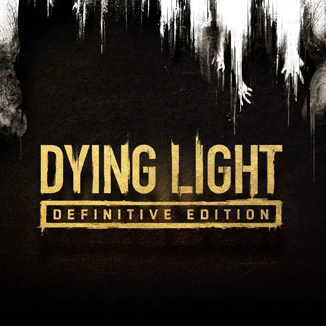 Hình ảnh sản phẩm của Dying Light: Definitive Edition, mô tả một người chơi đang đối mặt với đám zombie trong thành phố bị nhiễm bệnh, với bầu trời tối và ánh sáng đèn mờ ảo tạo nên không khí căng thẳng.
