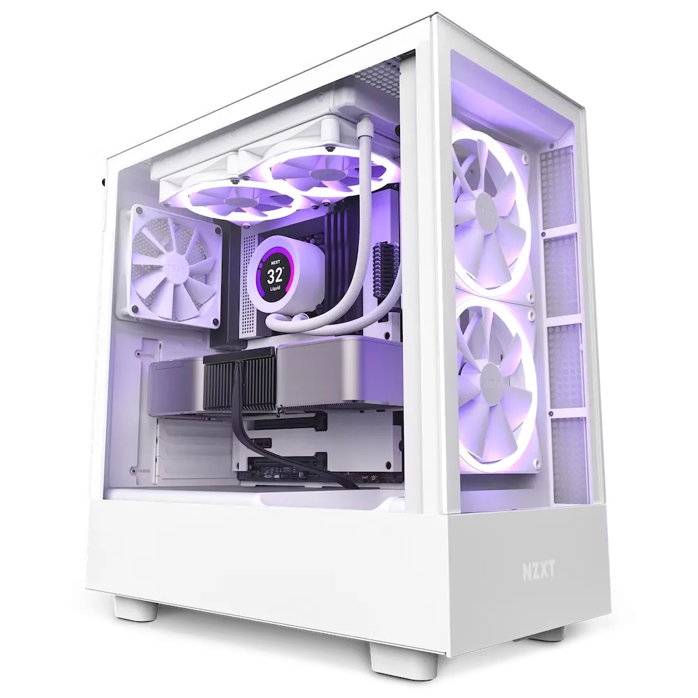 Hình ảnh vỏ case NZXT H5 Elite màu đen với thiết kế hiện đại và sang trọng