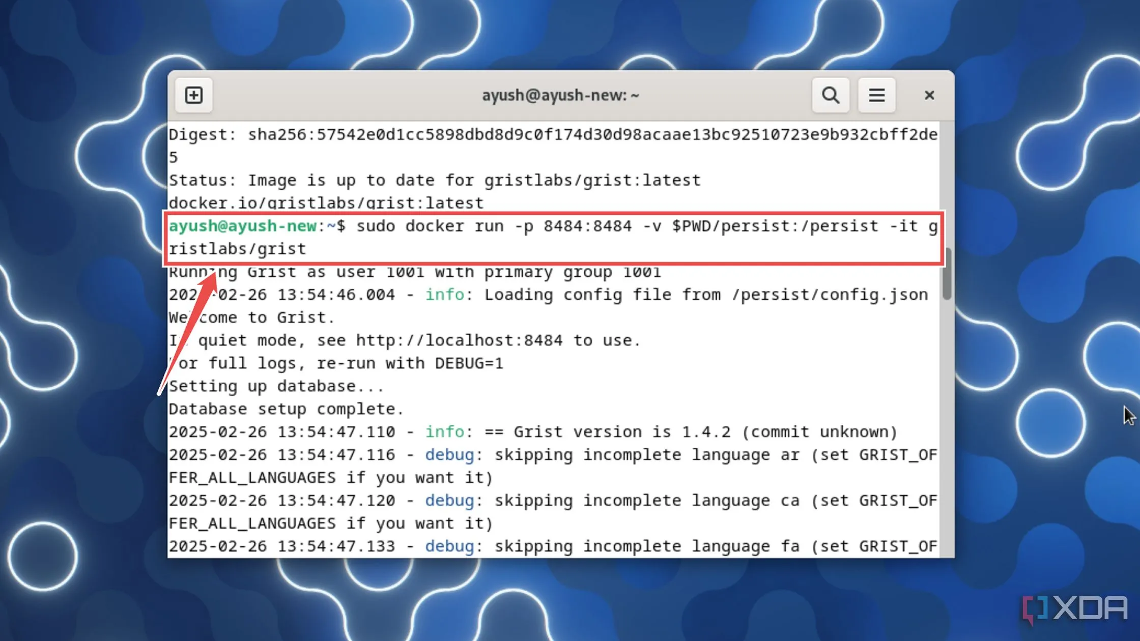 Khởi chạy container Grist với Docker và gán ổ đĩa lưu trữ