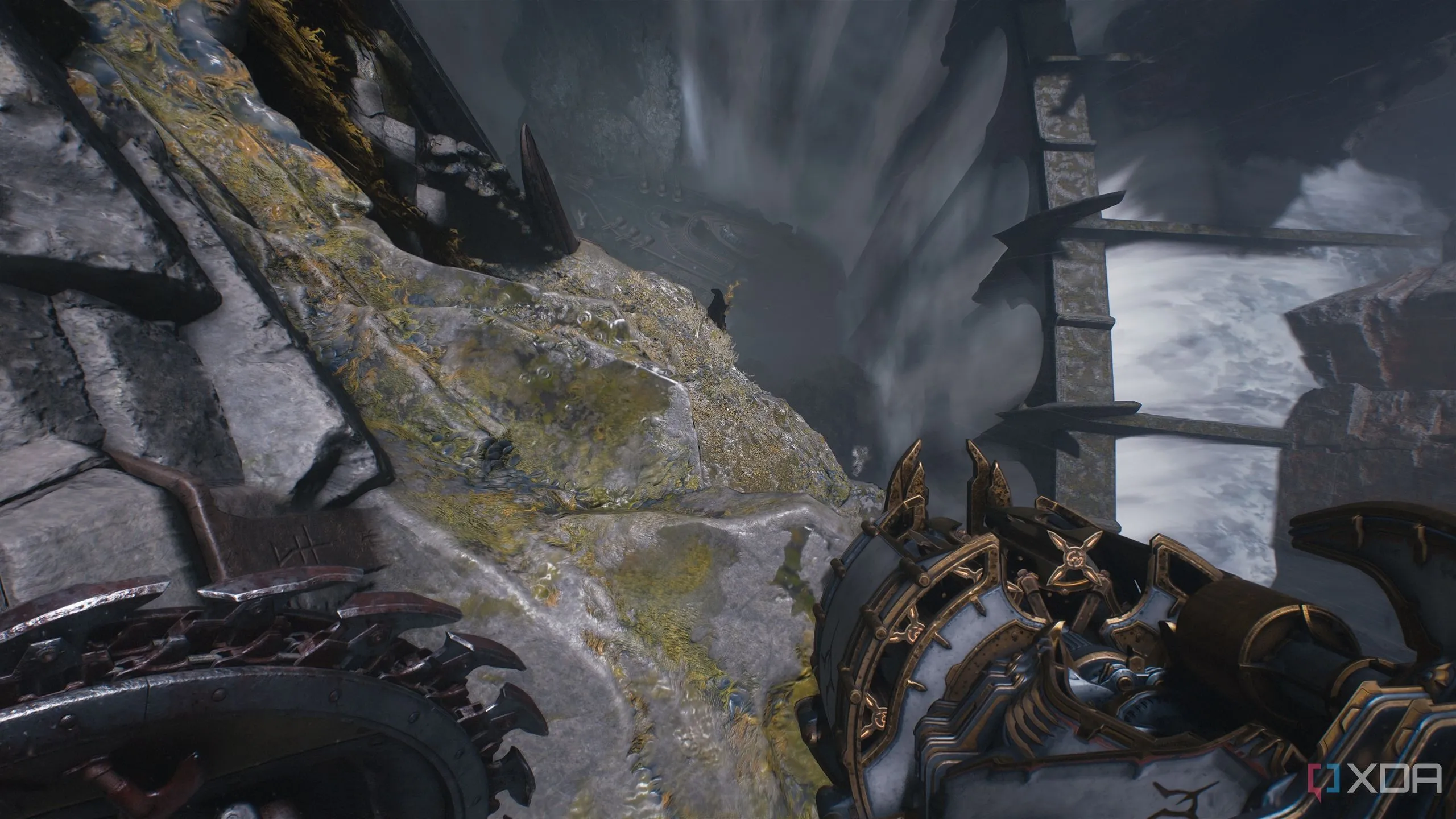 Khu vực thấp hơn được nhìn từ trên cao, dẫn đến khu vực bí mật 6 trong Chương 14 Doom The Dark Ages.