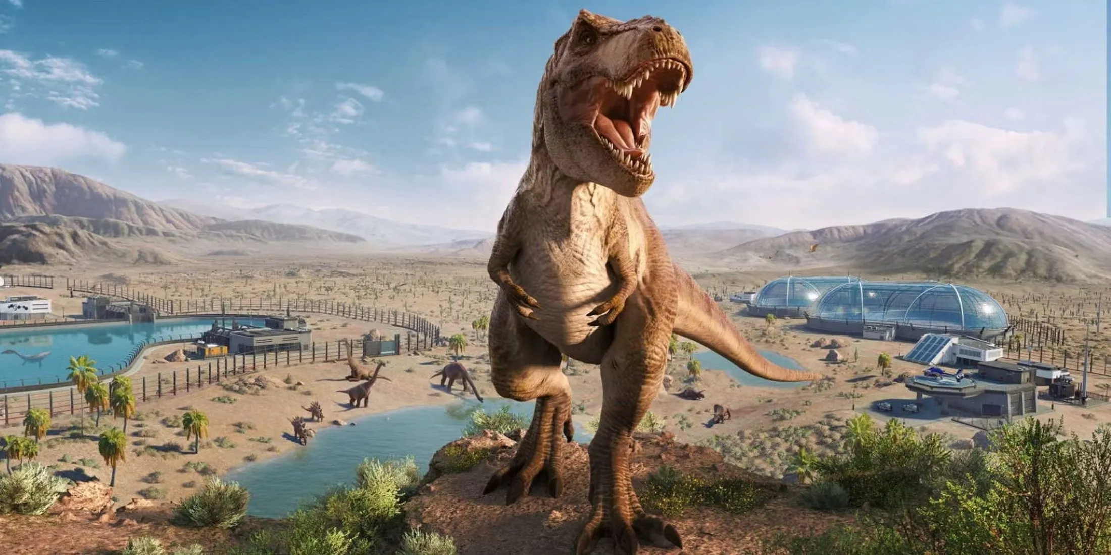 Khủng long bạo chúa T-Rex trong công viên Jurassic World Evolution 2