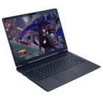 Laptop gaming Alienware 16X Aurora màu xanh đen nổi bật trên nền tối