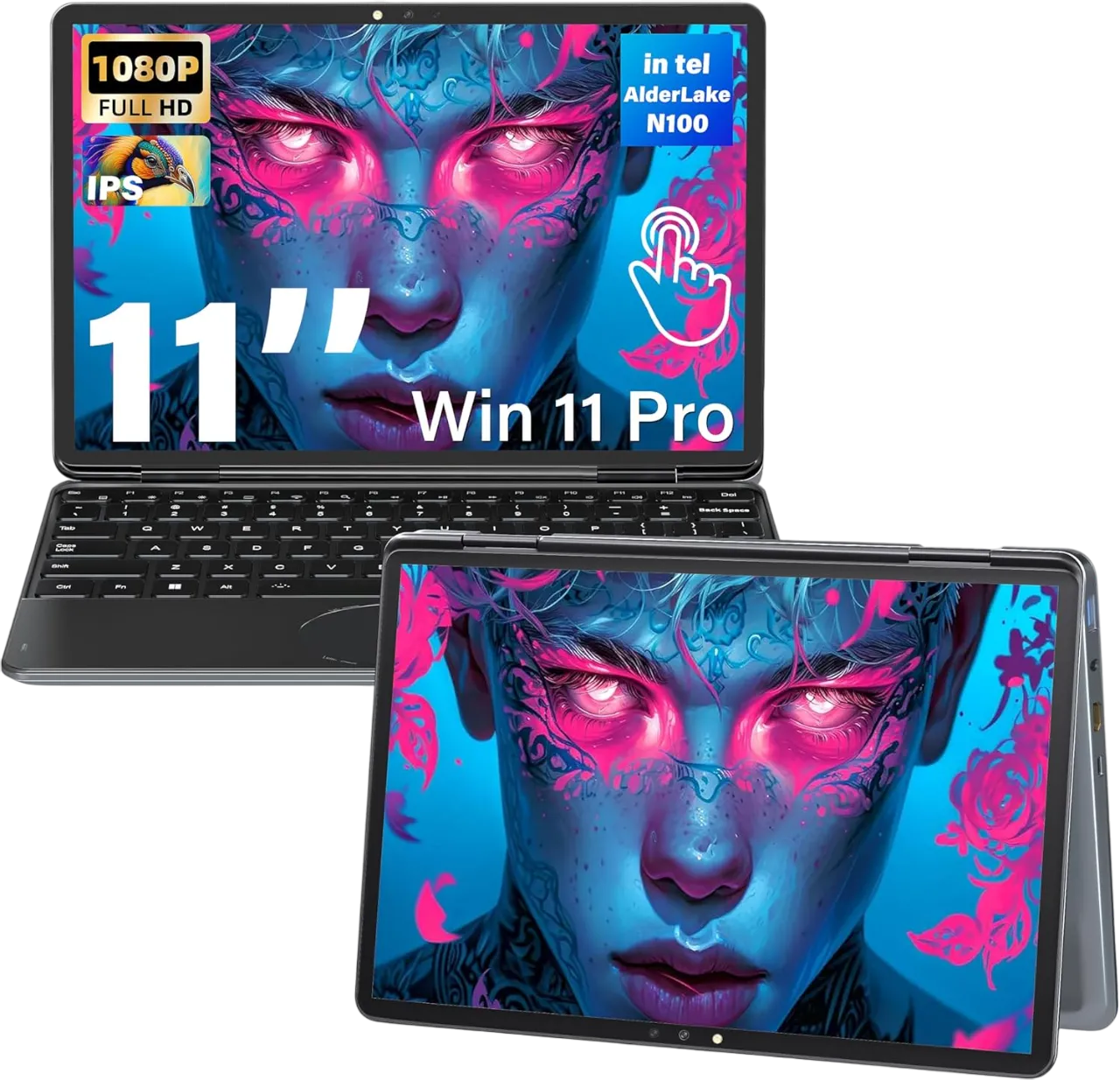Laptop Svikou 11 inch 2-trong-1 màu bạc với màn hình cảm ứng đang được giảm giá