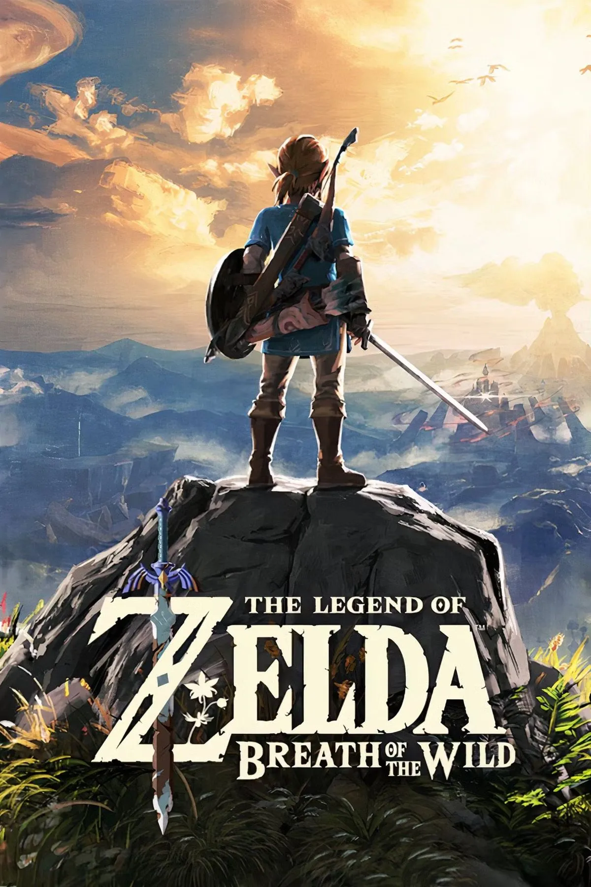 Link khám phá cảnh quan hùng vĩ và rộng lớn của Hyrule trong The Legend of Zelda: Breath of the Wild.