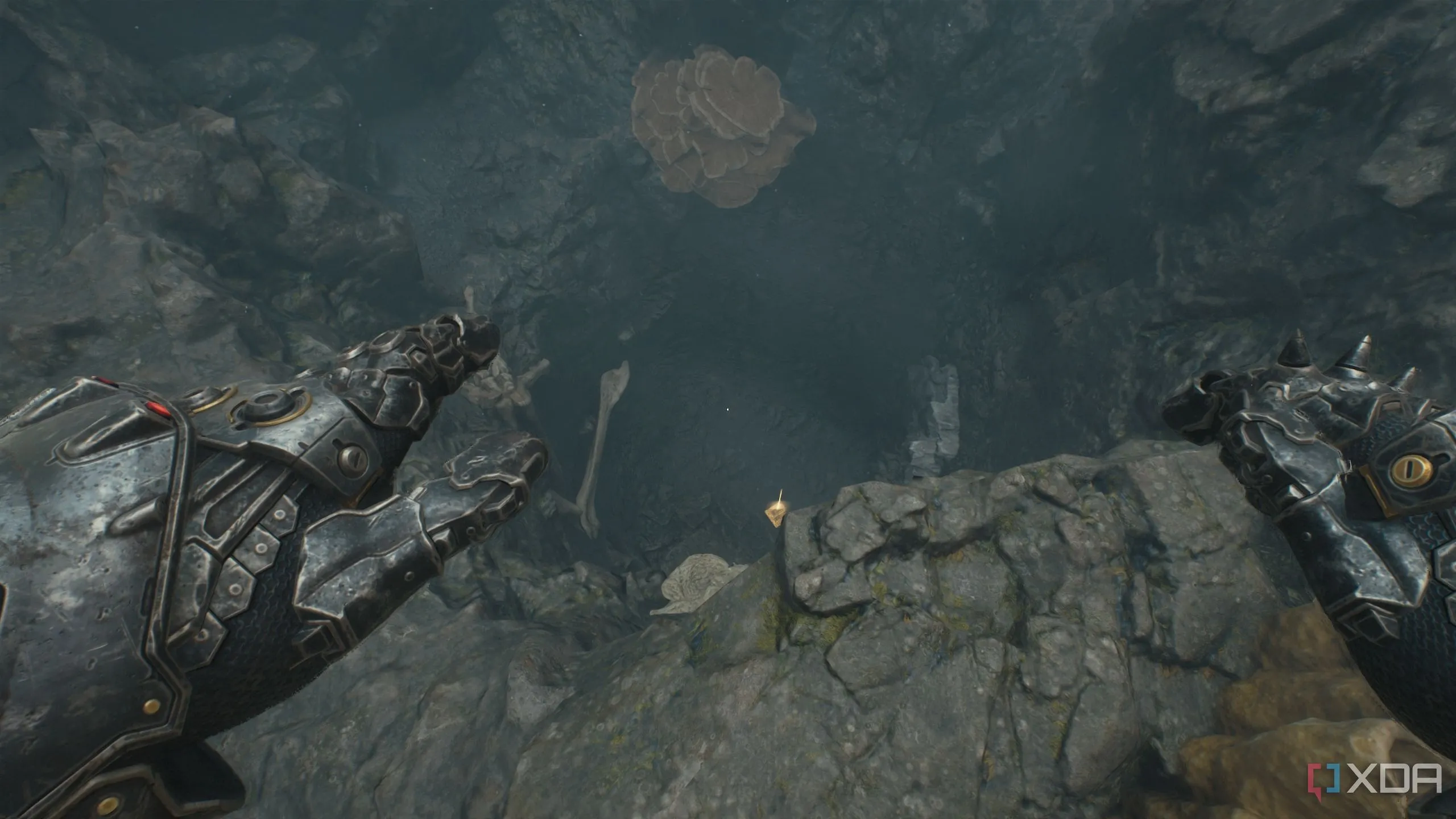 Lỗ hổng lớn dưới đáy nước dẫn đến khu vực bí mật 7 trong Chương 14 Doom The Dark Ages.