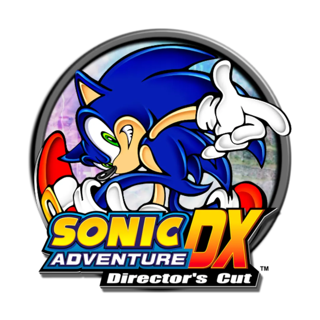 Logo của game Sonic Adventure DX với hình ảnh Sonic đang chạy nhanh.