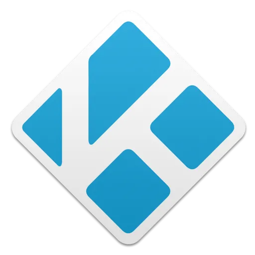 Logo Kodi màu xanh nổi bật, biểu tượng của phần mềm trung tâm giải trí đa phương tiện miễn phí