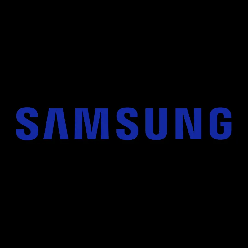 Logo Samsung màu xanh, liên quan đến sự kiện Galaxy Unpacked 2025 và ưu đãi đặt trước điện thoại gập Galaxy Z Fold 7, Z Flip 7