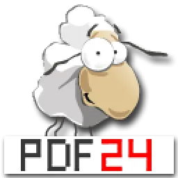 Logo ứng dụng PDF24 với biểu tượng lá cây cách điệu