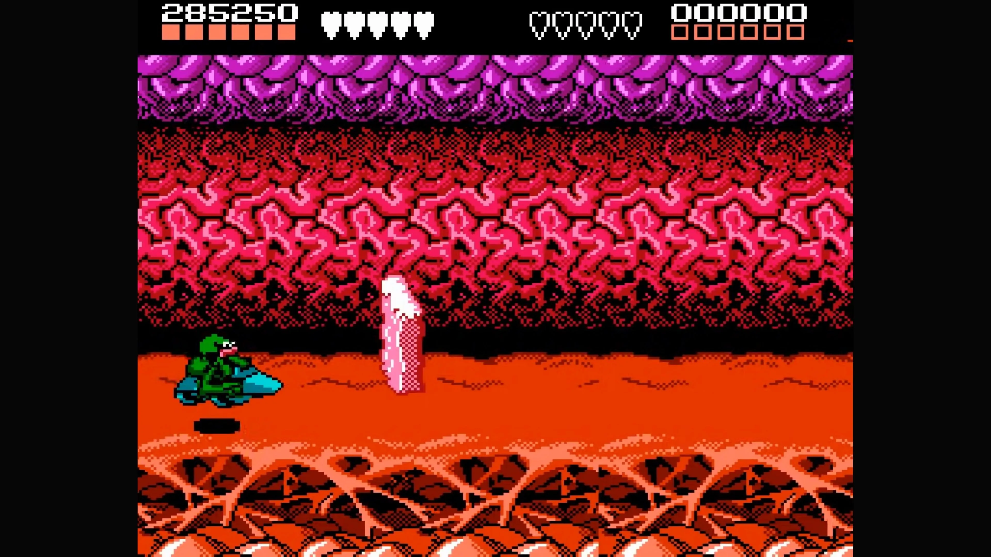 Màn chơi vượt chướng ngại vật trong Battletoads 1991.