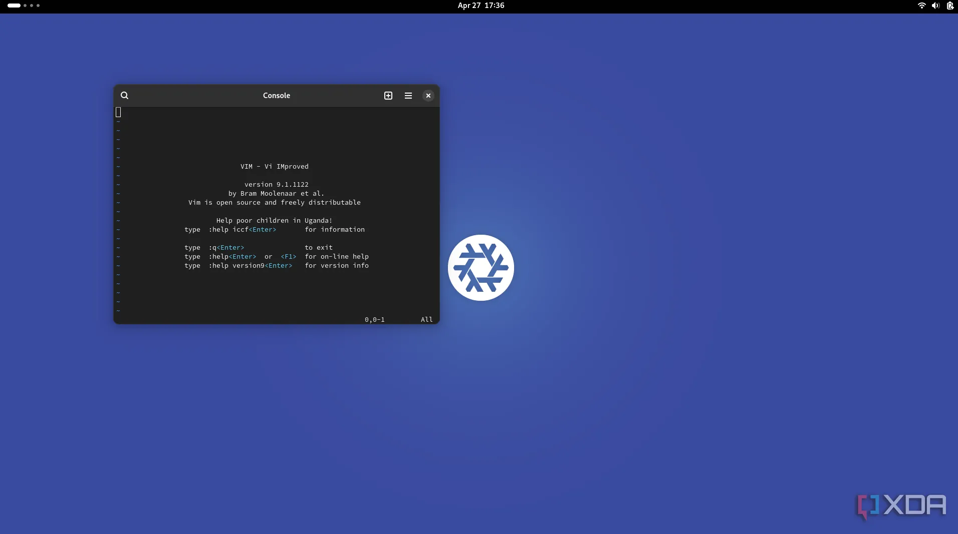 Màn hình console NixOS hiển thị quá trình cập nhật hệ thống nguyên tử trên WSL