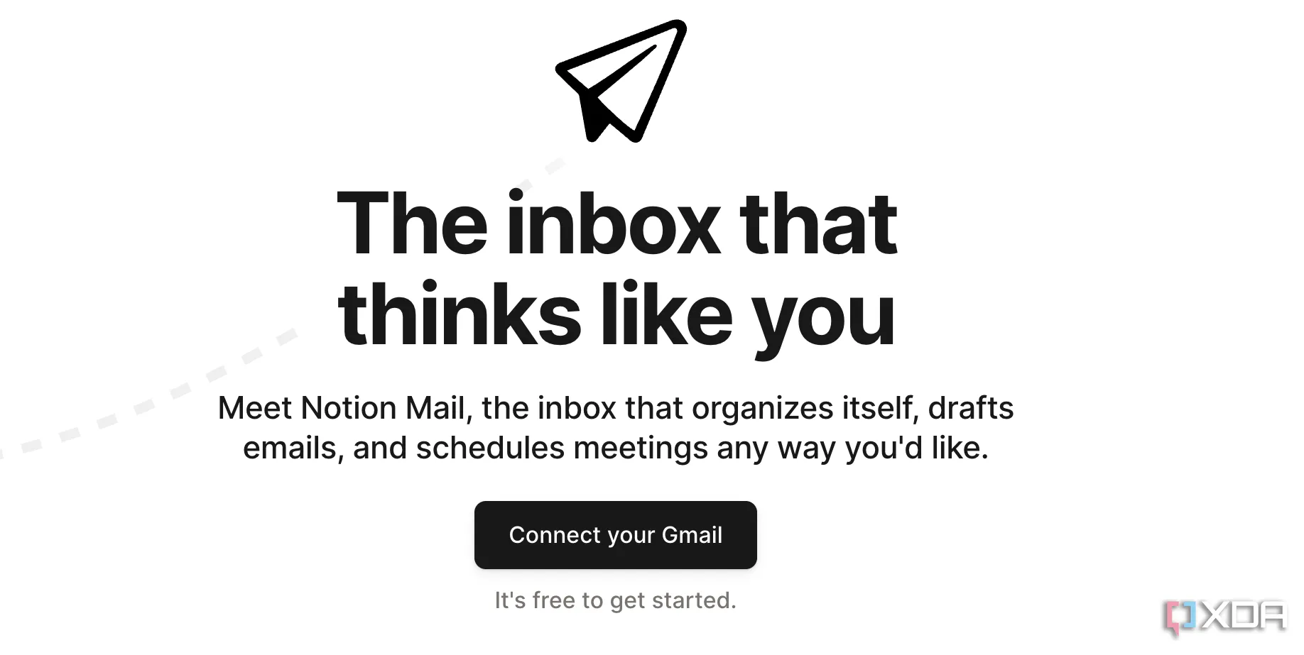 Màn hình kết nối tài khoản Gmail với Notion Mail để bắt đầu sử dụng dịch vụ email mới.