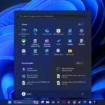Màn hình Start Menu trên Windows 11 minh họa các yếu tố giao diện người dùng mới được thiết kế lại.