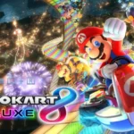 Màn hình tiêu đề game Mario Kart 8 Deluxe, minh họa khả năng tải nhanh hơn trên Nintendo Switch 2.