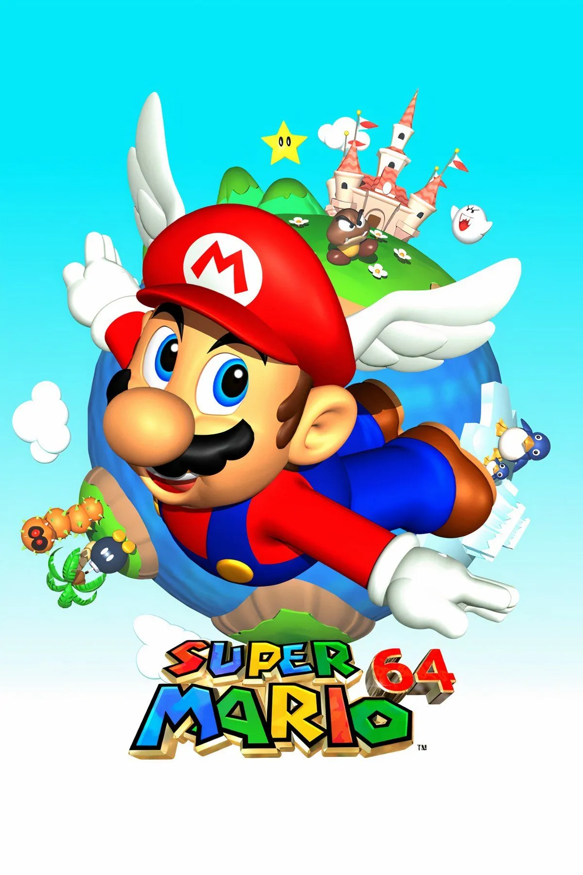 Mario trong Super Mario 64 biểu tượng game 3D