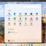 Menu Start Windows 11 với giao diện sắp xếp ứng dụng mới
