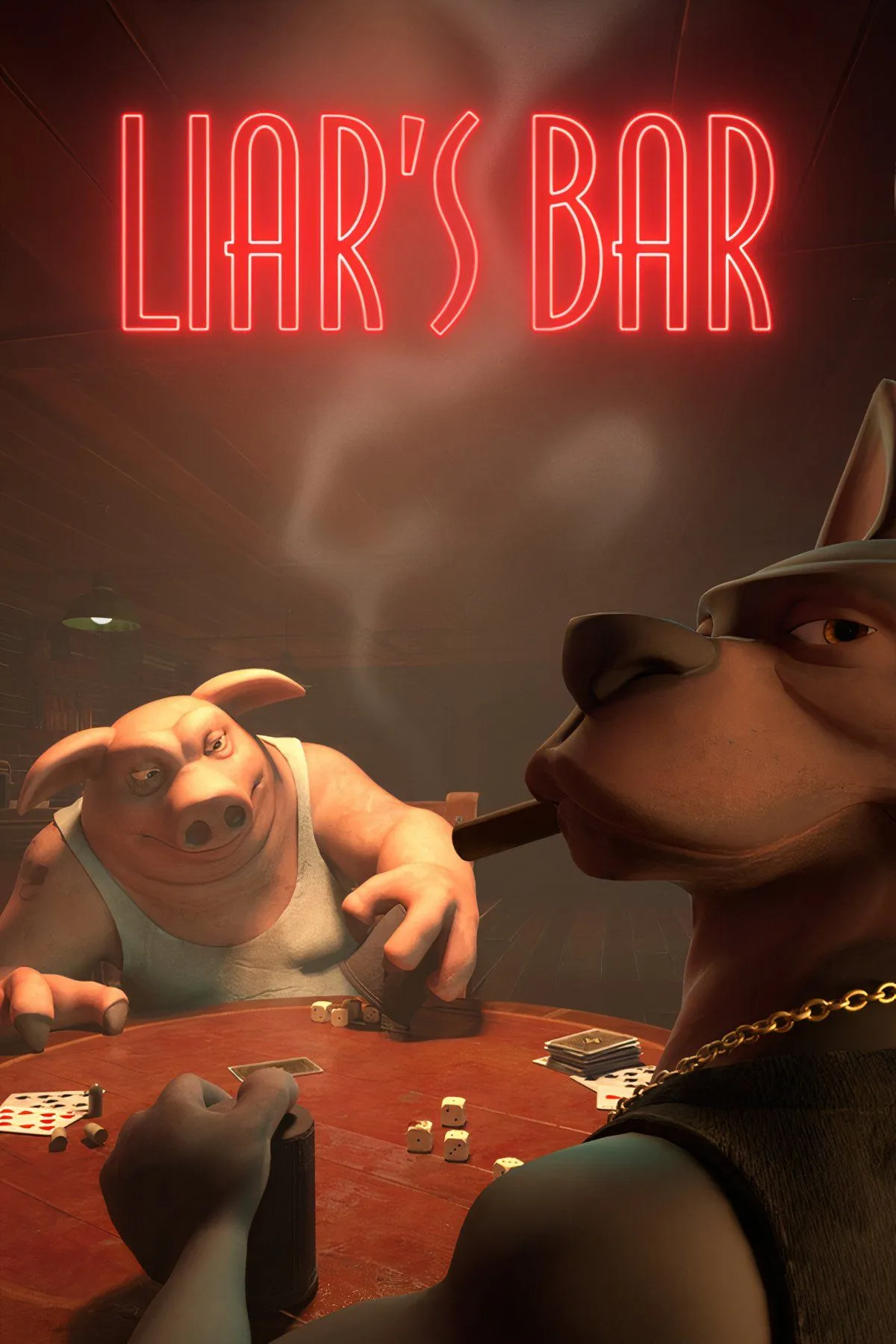 Một nhóm nhân vật hoạt hình đang chơi Liar's Dice trong game Liar's Bar