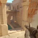 Người chơi sử dụng súng ngắm AWP trong Counter-Strike 2 đang nhắm bắn đối thủ trên bản đồ