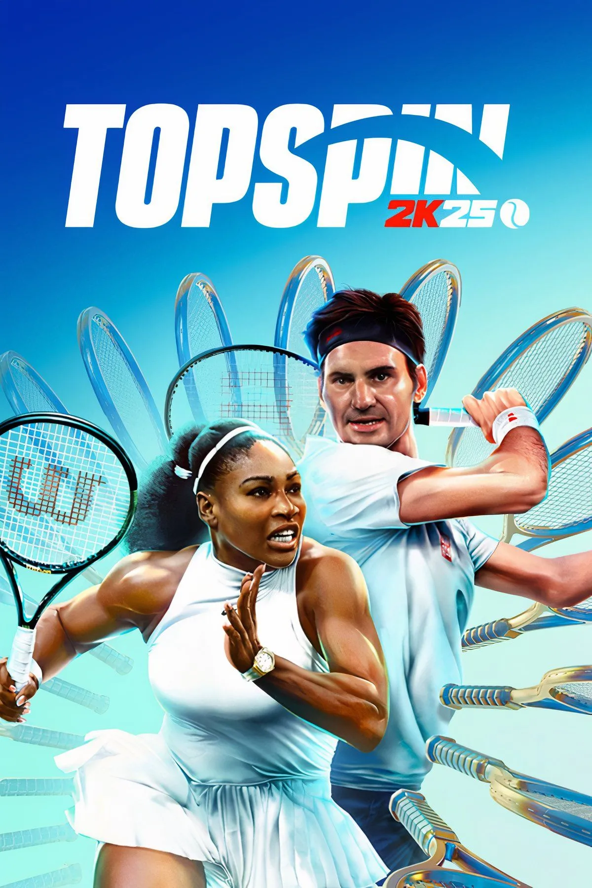 Người chơi thực hiện cú giao bóng trên sân đất nện trong game TopSpin 2K25, tái hiện chân thực môn thể thao quần vợt