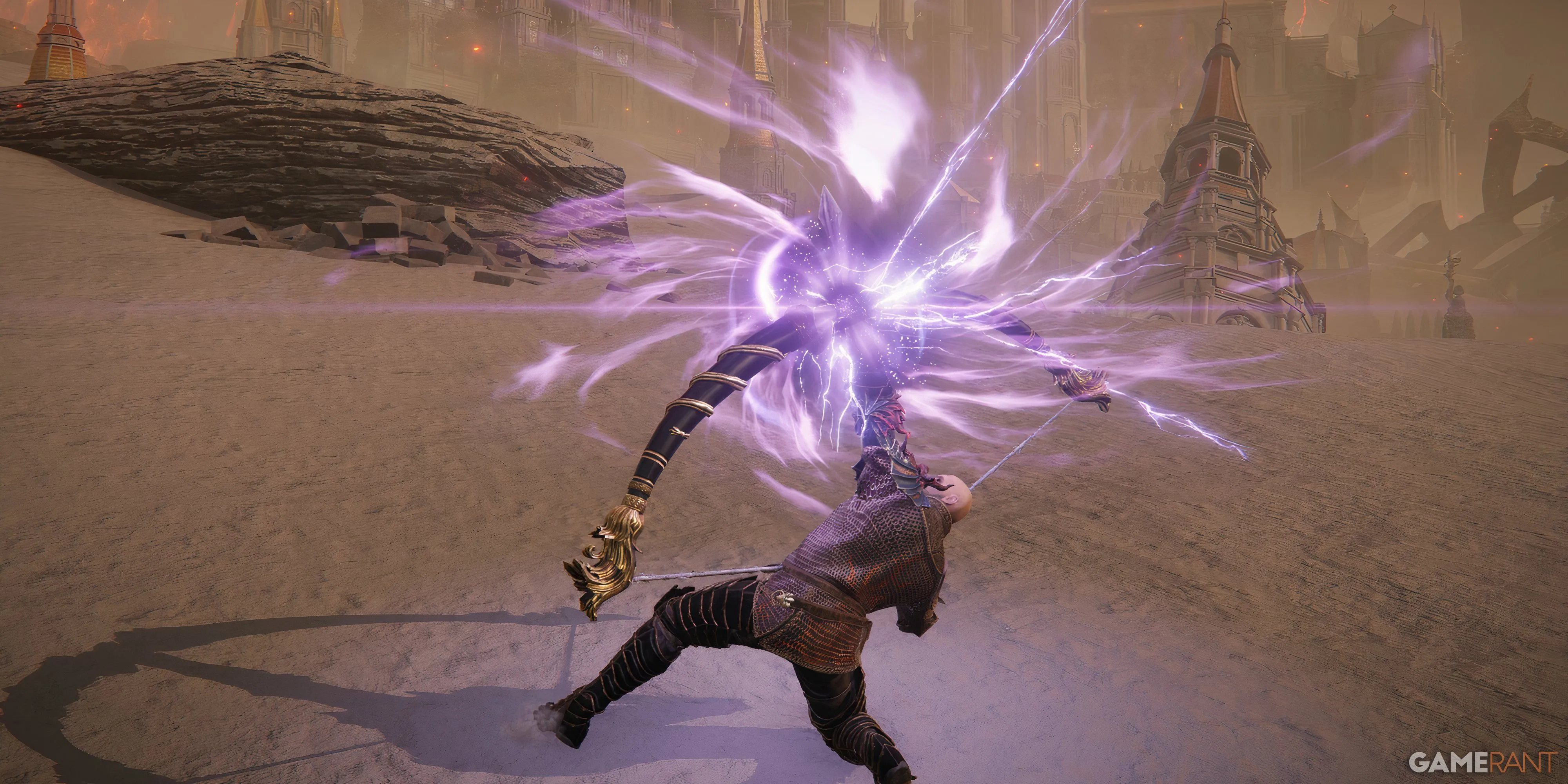 Người chơi trong Elden Ring sử dụng kỹ năng của Radahn, một vũ khí mạnh mẽ trong game.