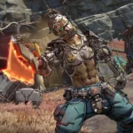 Nhân vật Psycho trong Borderlands 4 cầm kiếm lửa chuẩn bị chiến đấu, minh họa lối chơi hành động cường độ cao của game.