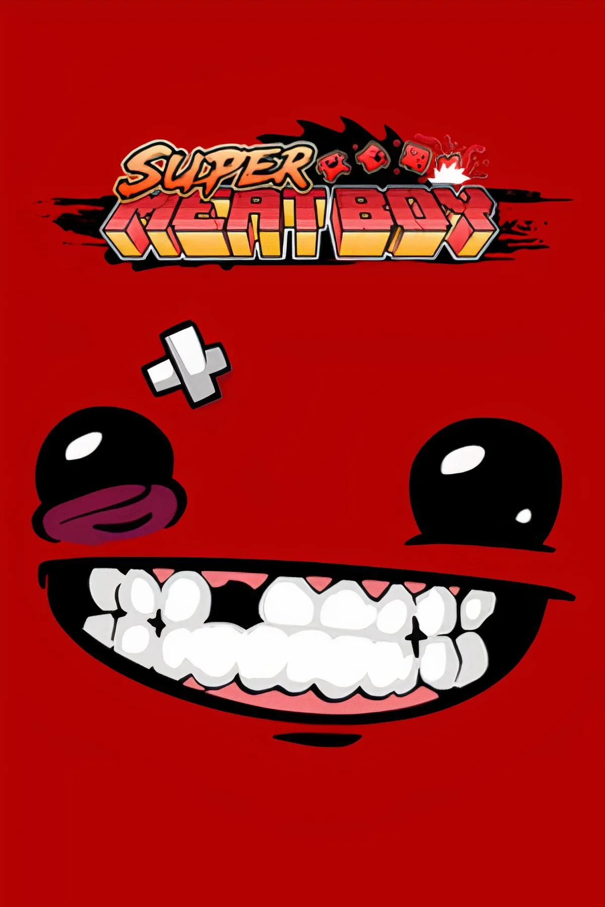 Nhân vật Super Meat Boy trong một màn chơi đầy chông gai