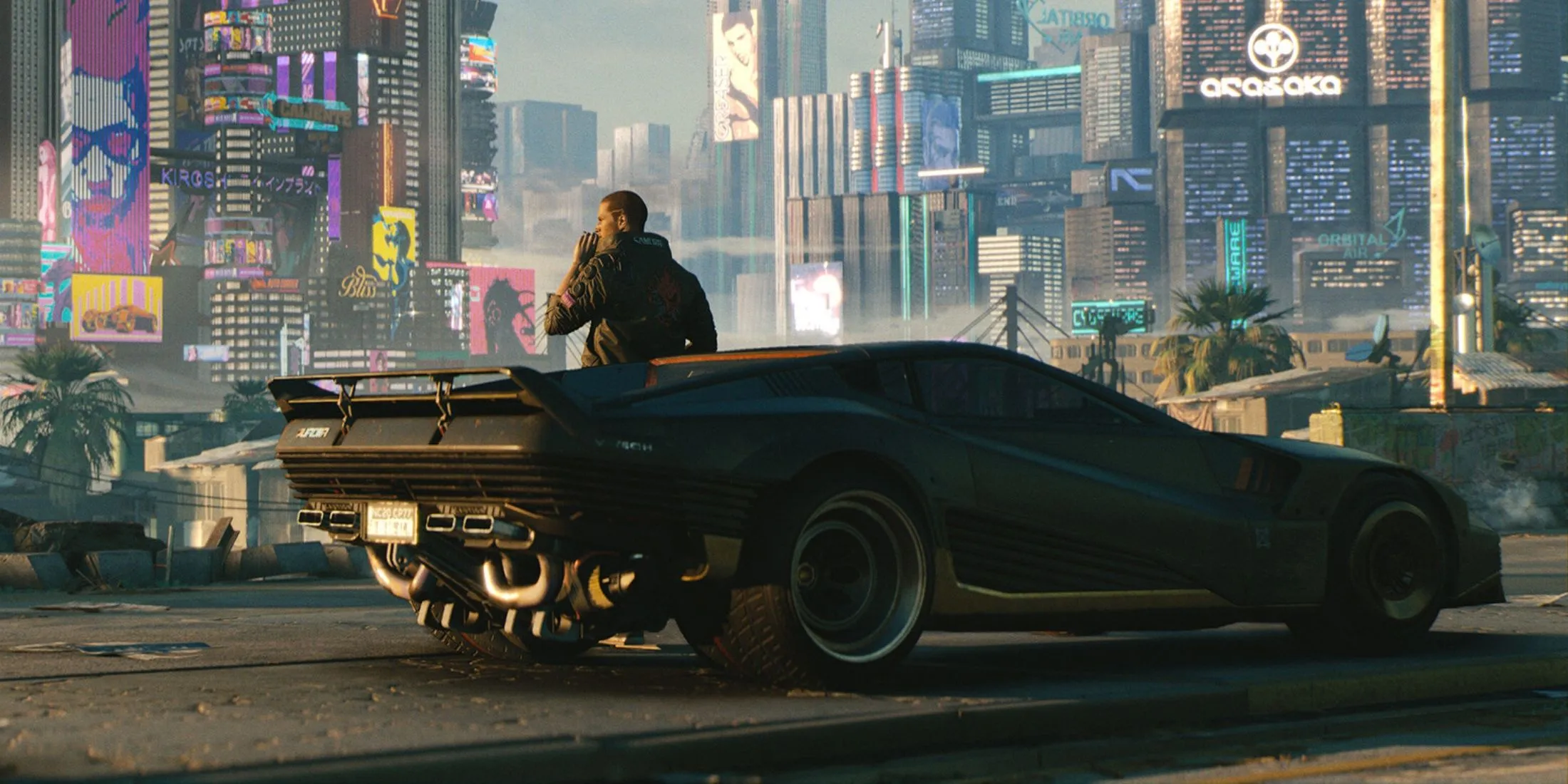 Nhân vật V trong một pha hành động căng thẳng của Cyberpunk 2077