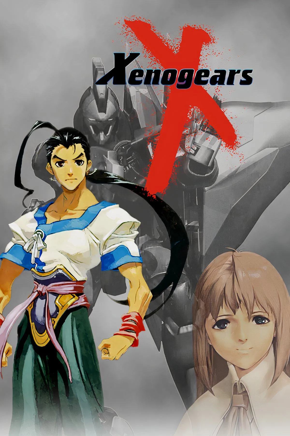 Nhân vật và robot mech trong game JRPG Xenogears trên PlayStation 1