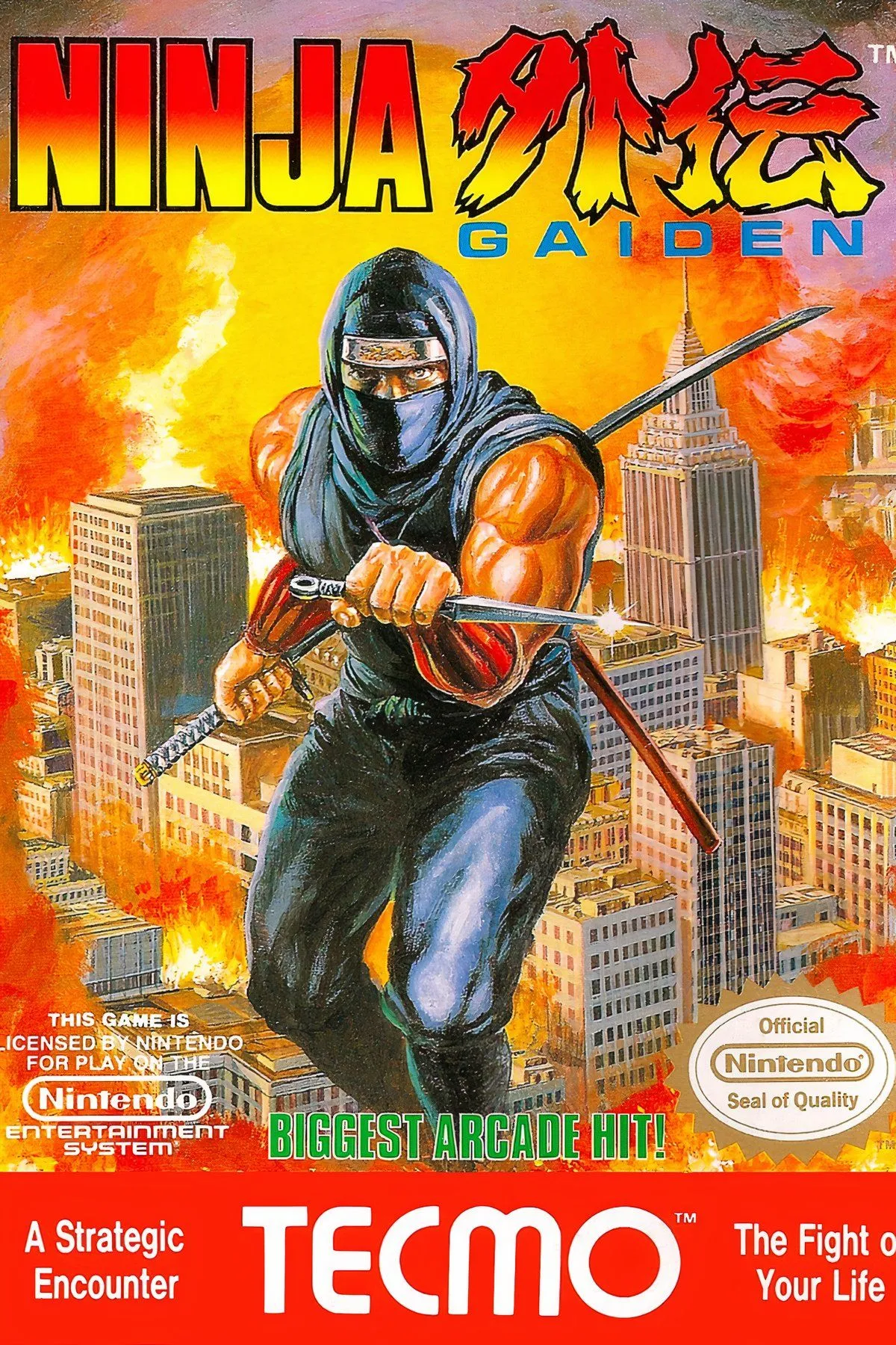 Ninja Ryu Hayabusa sẵn sàng chiến đấu trong Ninja Gaiden cổ điển.